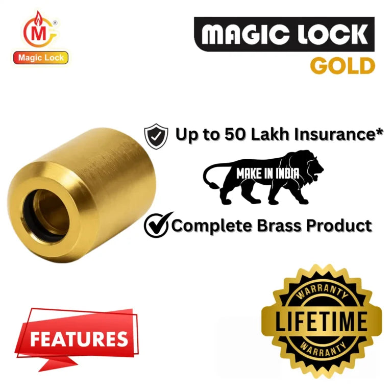 Magic lock Nano Technology Gas Safety Device | Gas Cylinder Safety Device | Gas Leak Detector | Gas Detector | Automatic Shut-Off