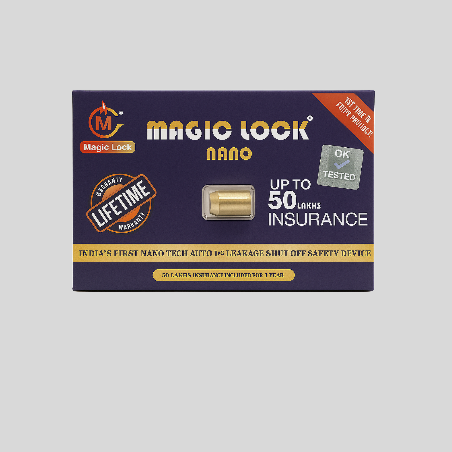 Magic lock Nano Technology Gas Safety Device | Gas Cylinder Safety Device | Gas Leak Detector | Gas Detector | Automatic Shut-Off