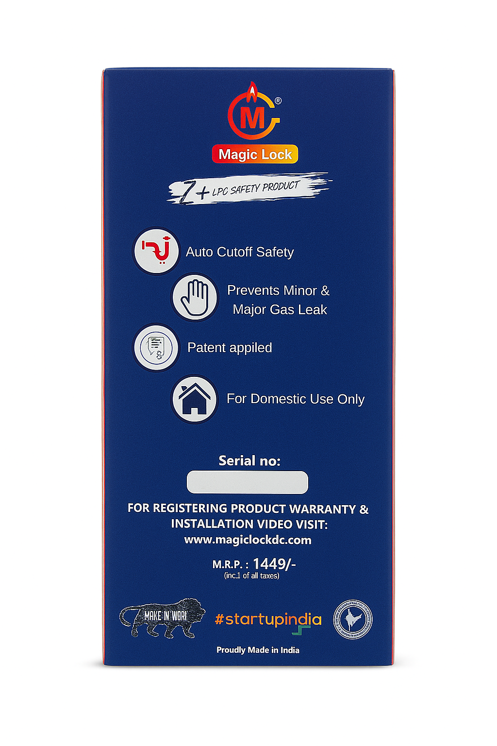 Magic Lock Z Plus LPG Gas Safety Device – Auto Gas Cut-Off Technology | Prevents Gas Leakage & Fire Accidents | Works with LPG Cylinders | No Electricity Required