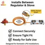 Magic Lock Gold Suraksha LPG Safety Hose 1.5 M – Built-in Auto-Lock Nano Safety Device, ISI & BIS Certified, 5-Year Warranty + ₹50L Insurance - Image 4