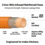 Magic Lock Gold Suraksha LPG Safety Hose 1.5 M – Built-in Auto-Lock Nano Safety Device, ISI & BIS Certified, 5-Year Warranty + ₹50L Insurance - Image 5