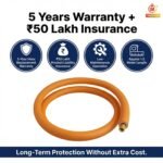 Magic Lock Gold Suraksha LPG Safety Hose 1.5 M – Built-in Auto-Lock Nano Safety Device, ISI & BIS Certified, 5-Year Warranty + ₹50L Insurance - Image 8