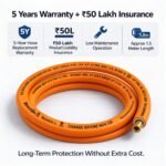 Magic Lock Gold Suraksha LPG Safety Hose 1.5 M – Built-in Auto-Lock Nano Safety Device, ISI & BIS Certified, 5-Year Warranty + ₹50L Insurance - Image 5